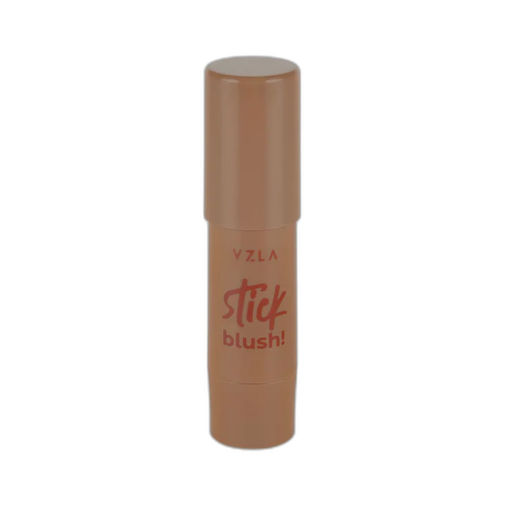 Blush Stick Vizzela Cinnamon aberto e fechado em fundo branco, destacando a cor bege canela.